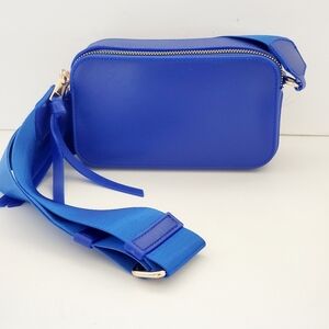 Caleesa Double Zipper Blue Camera Women's Crossbody Bag